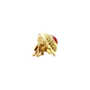 Discount Gouden oorstekers met bloedkoraal 14 krt Oorstekers | Oorbellen Met Edelsteen