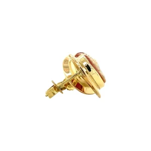 Fashion Gouden oorstekers met camee 18 krt Oorstekers | Oorbellen Met Edelsteen