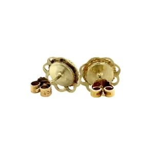 Hot Gouden oorstekers met carneool 14 krt Oorstekers | Oorbellen Met Edelsteen