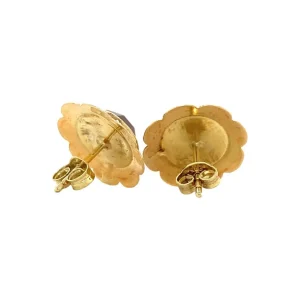 Outlet Gouden oorstekers met carneool 14 krt Oorstekers | Oorbellen Met Edelsteen