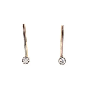 Clearance Gouden oorstekers met diamant 14 krt/900 Oorstekers | Oorbellen Met Edelsteen