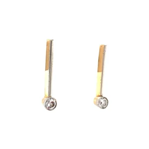 Clearance Gouden oorstekers met diamant 14 krt/900 Oorstekers | Oorbellen Met Edelsteen