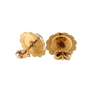 Fashion Gouden oorstekers met granaat 14 krt Oorstekers | Oorbellen Met Edelsteen