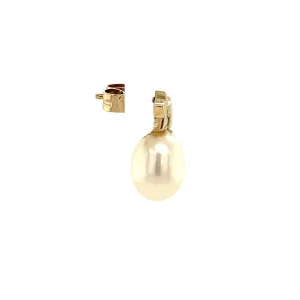 Clearance Gouden oorstekers met parel en zirkonia 14 krt Oorstekers | Oorbellen Met Edelsteen