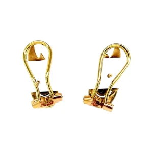 Clearance Gouden oorstekers met saffier en diamant 14 krt Oorstekers | Oorbellen Met Edelsteen