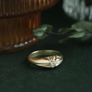Discount Gouden pinkring met diamant 14 krt Diamanten Ringen