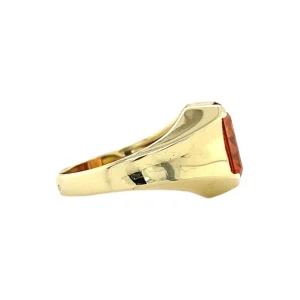 Discount Gouden pinkring met oranje saffier 14 krt Ringen Met Edelsteen