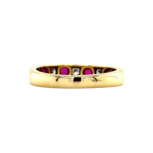 New Gouden rijring met robijn en diamant 18 krt Diamanten Ringen | Ringen Met Edelsteen