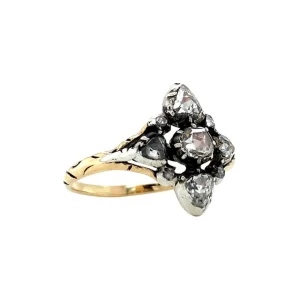 Online Gouden ring met roosdiamant 14 krtt/925 Diamanten Ringen