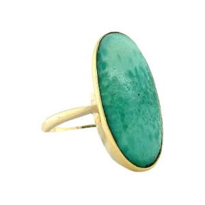 Discount Gouden ring met amazoniet 14 krt Ringen Met Edelsteen