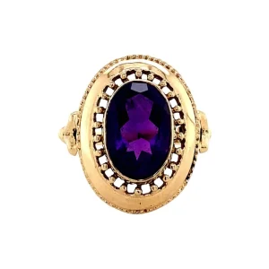 Hot Gouden ring met amethist 14 krt Ringen Met Edelsteen