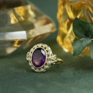 Outlet Gouden ring met amethist 14 krt Ringen Met Edelsteen