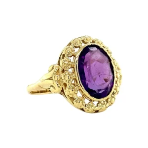Outlet Gouden ring met amethist 14 krt Ringen Met Edelsteen