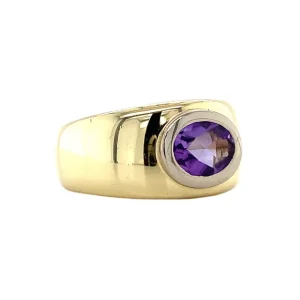 Fashion Gouden ring met amethist 14 krt Ringen Met Edelsteen