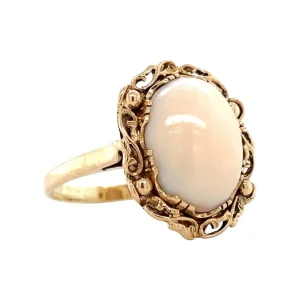 Discount Gouden ring met angel skin koraal 14 krt Ringen Met Edelsteen