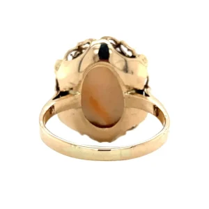 Discount Gouden ring met angel skin koraal 14 krt Ringen Met Edelsteen