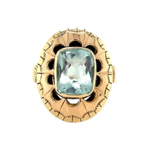 Hot Gouden ring met aquamarijn 14 krt Ringen Met Edelsteen