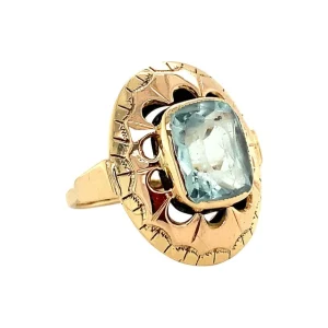 Hot Gouden ring met aquamarijn 14 krt Ringen Met Edelsteen