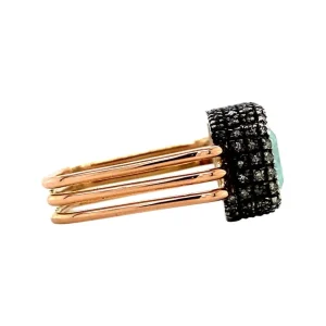 Hot Gouden ring met aquamarijn en diamant 14 krt/835 Ringen Met Edelsteen
