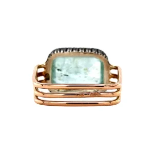 Hot Gouden ring met aquamarijn en diamant 14 krt/835 Ringen Met Edelsteen