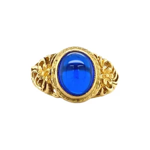 Sale Gouden ring met blauw glas 18 krt Ringen Met Edelsteen
