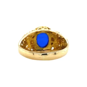 Sale Gouden ring met blauw glas 18 krt Ringen Met Edelsteen