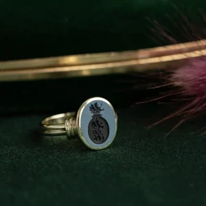 New Gouden ring met blauwe laagsteen 14 krt Ringen Met Edelsteen