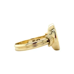 New Gouden ring met blauwe laagsteen 14 krt Ringen Met Edelsteen