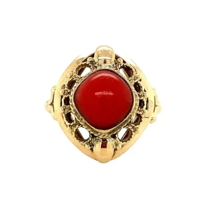 Fashion Gouden ring met bloedkoraal 14 krt Ringen Met Edelsteen