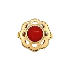 Sale Gouden ring met bloedkoraal 14 krt Ringen Met Edelsteen