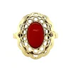 Sale Gouden ring met bloedkoraal 14 krt Ringen Met Edelsteen