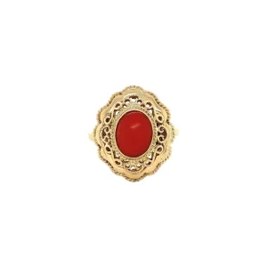Sale Gouden ring met bloedkoraal 14 krt Ringen Met Edelsteen