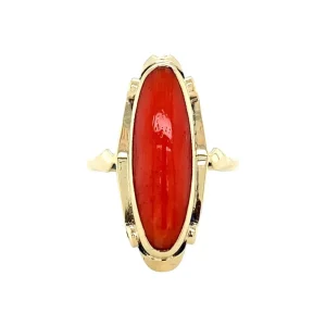 Sale Gouden ring met bloedkoraal 14 krt Ringen Met Edelsteen
