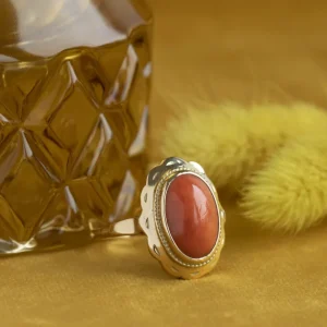 Fashion Gouden ring met bloedkoraal 14 krt Ringen Met Edelsteen