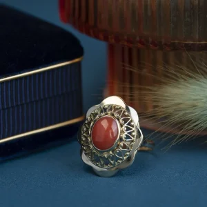 Online Gouden ring met bloedkoraal 14 krt Ringen Met Edelsteen