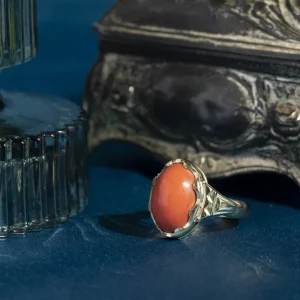 Discount Gouden ring met bloedkoraal 14 krt Ringen Met Edelsteen