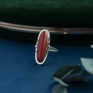 Online Gouden ring met bloedkoraal 14 krt Ringen Met Edelsteen