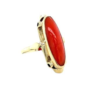 Sale Gouden ring met bloedkoraal 14 krt Ringen Met Edelsteen