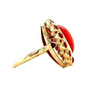 Discount Gouden ring met bloedkoraal 14 krt Ringen Met Edelsteen