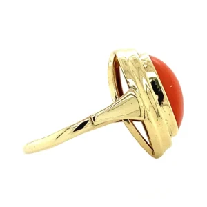Discount Gouden ring met bloedkoraal 14 krt Ringen Met Edelsteen