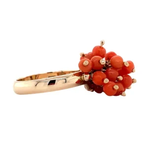 Sale Gouden ring met bloedkoraal 14 krt Ringen Met Edelsteen