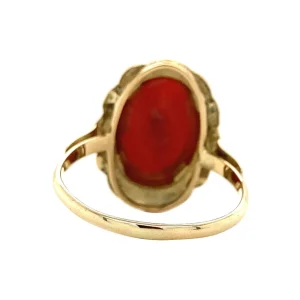 Fashion Gouden ring met bloedkoraal 14 krt Ringen Met Edelsteen