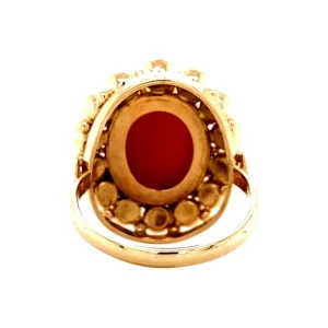 Discount Gouden ring met bloedkoraal 14 krt Ringen Met Edelsteen
