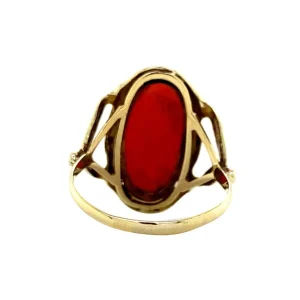 Online Gouden ring met bloedkoraal 14 krt Ringen Met Edelsteen