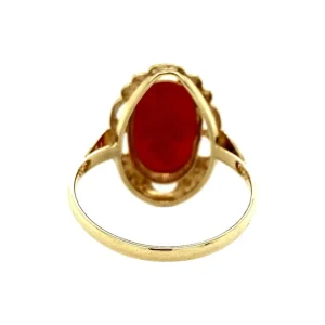 Discount Gouden ring met bloedkoraal 14 krt Ringen Met Edelsteen