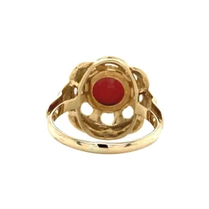 Sale Gouden ring met bloedkoraal 14 krt Ringen Met Edelsteen