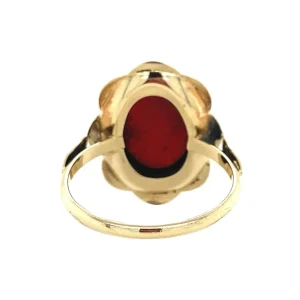 Clearance Gouden ring met bloedkoraal 14 krt Ringen Met Edelsteen
