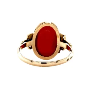Fashion Gouden ring met bloedkoraal 14 krt Ringen Met Edelsteen