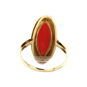 Sale Gouden ring met bloedkoraal 14 krt Ringen Met Edelsteen