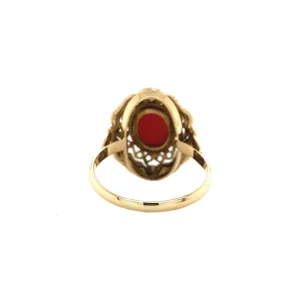 Sale Gouden ring met bloedkoraal 14 krt Ringen Met Edelsteen